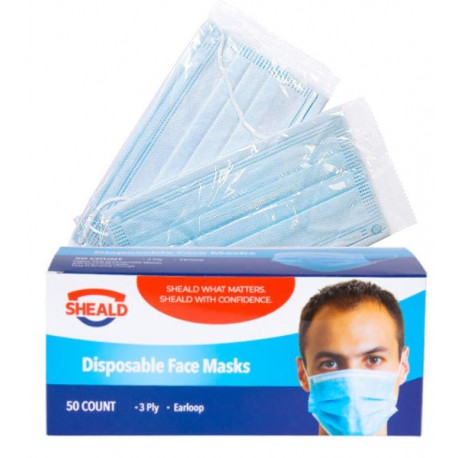 3- Layer Disposable Mask 50 Individually Packaged Masks