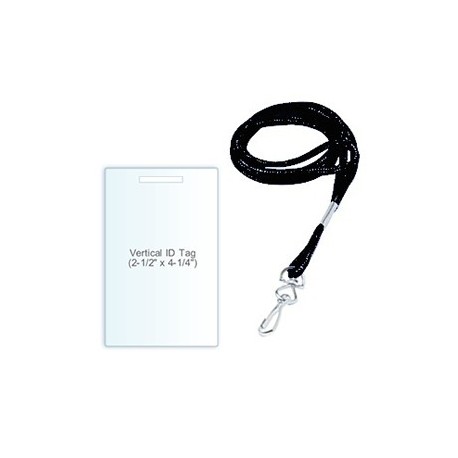 Vertical ID Tag with Slot Pouches + Round Lanyards