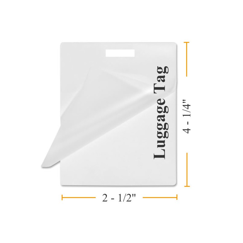 100 Luggage Tag 10 Mil Laminating Pouches Laminator Sheets With Slot 2.5 x 4.25 
